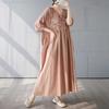 Cotton and Linen Summer Patchwork Retro Style Dress Long Skirt