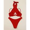 Nové Cross Halter Push Up bikiny dámské plavky s kosticí Sexy dvoudílné plavky letní plážové plavky sada bikin