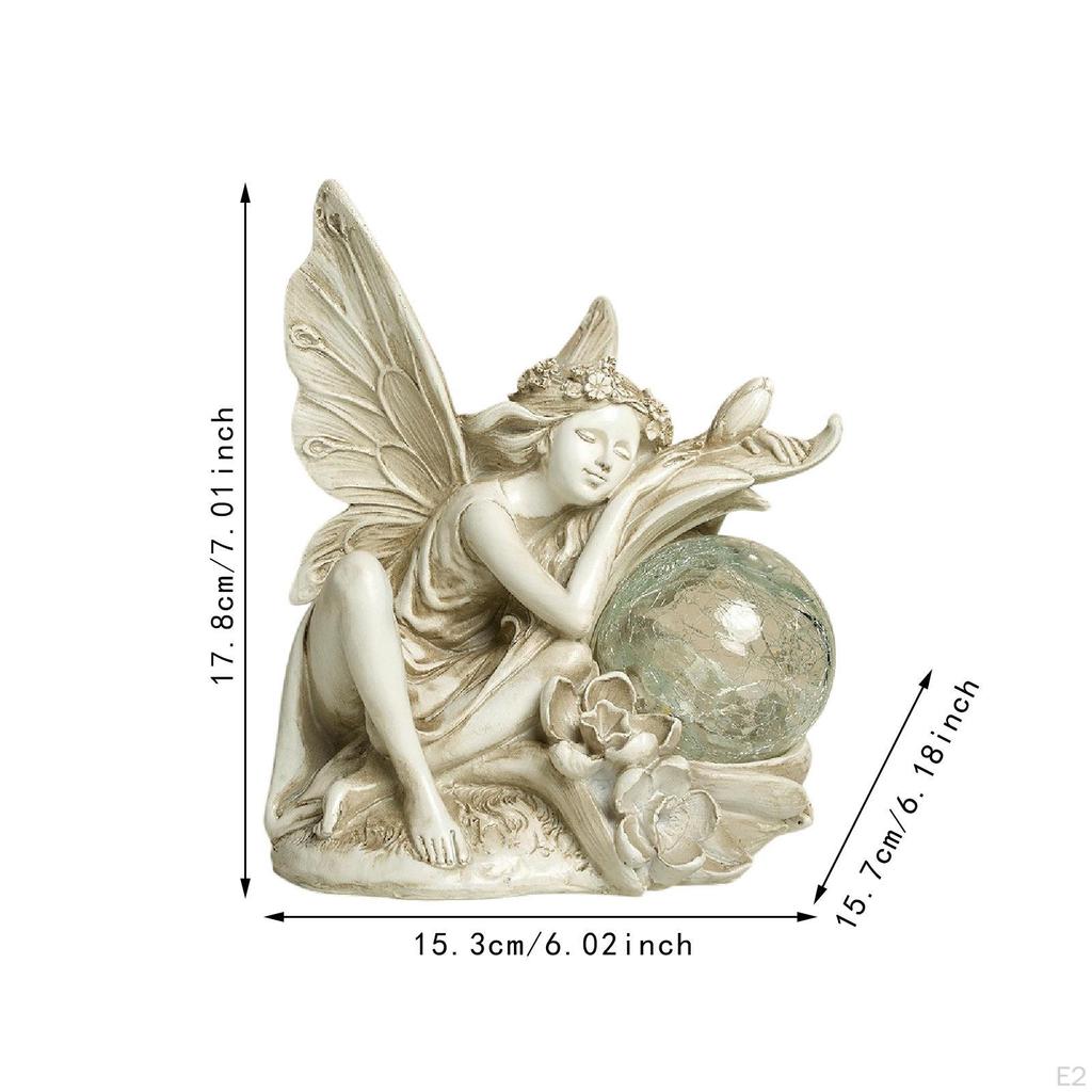 Garten Solar Statue Licht Elf Mädchen Skulptur Fee Figurine Rasen Ornament für Bauernhaus