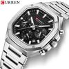 CURREN 8459 Men's Six-Hand Steel Band Business Watch with Calendar