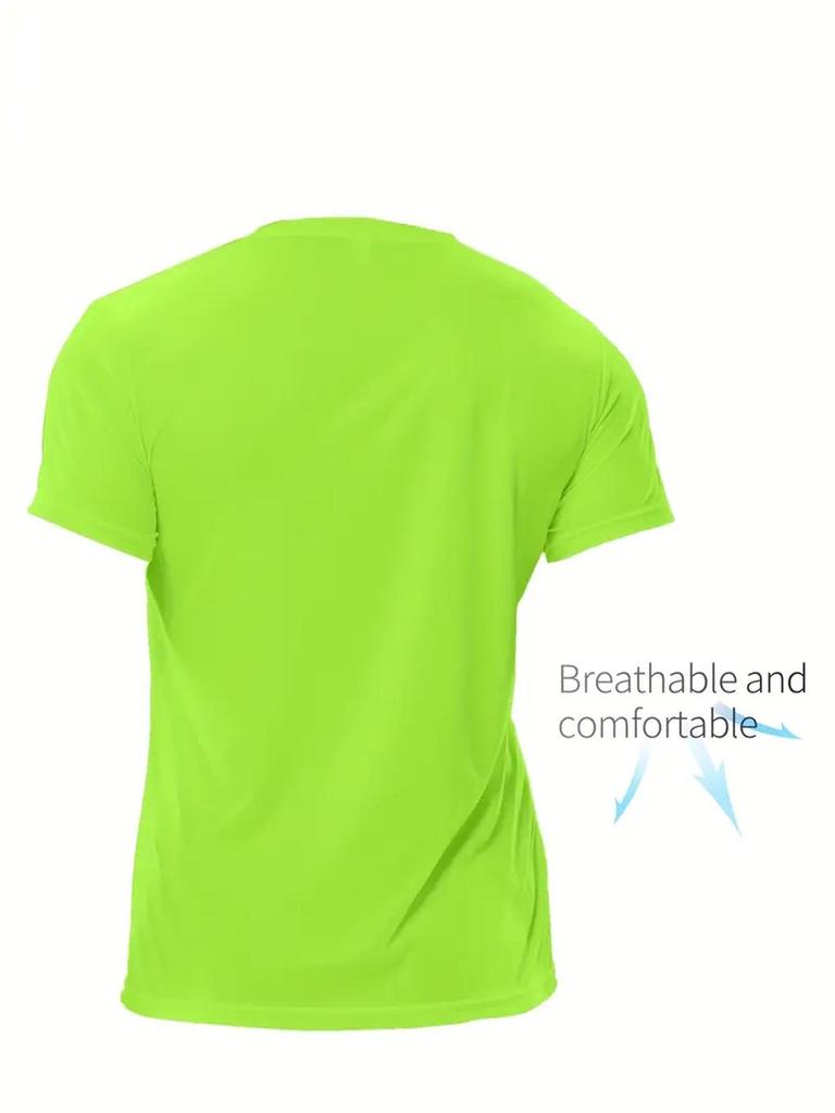Men's Plus Size Ice Silk Quick-Dry Sports T-Shirt - Breathable Casual Short Sleeve