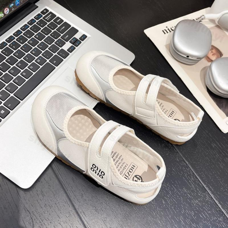 Women Mary Jane Flat Shoes Slip-On Casual Shoes Soft Bottom Lightweight Summer New Style Versatile Non Slip Outdoor Casual Shoes