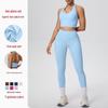 Solid Color Halter Sports Bra & Body Sculpting Yoga Pants Set