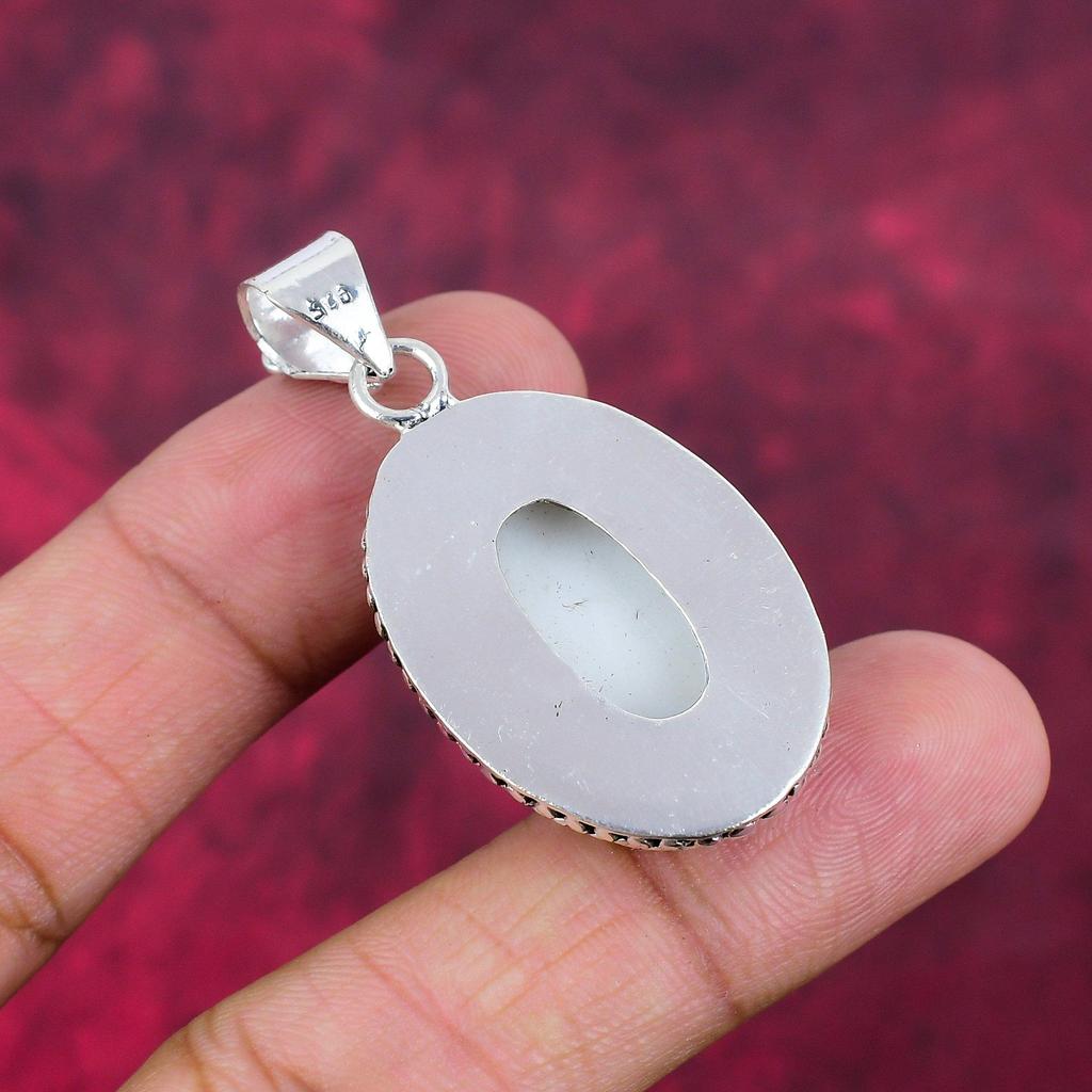 Weißer Koralle 925 Sterling Silber Anhänger, handgefertigter Edelstein Anhänger Schmuck, Geschenke für Frau brandneuer Anhänger