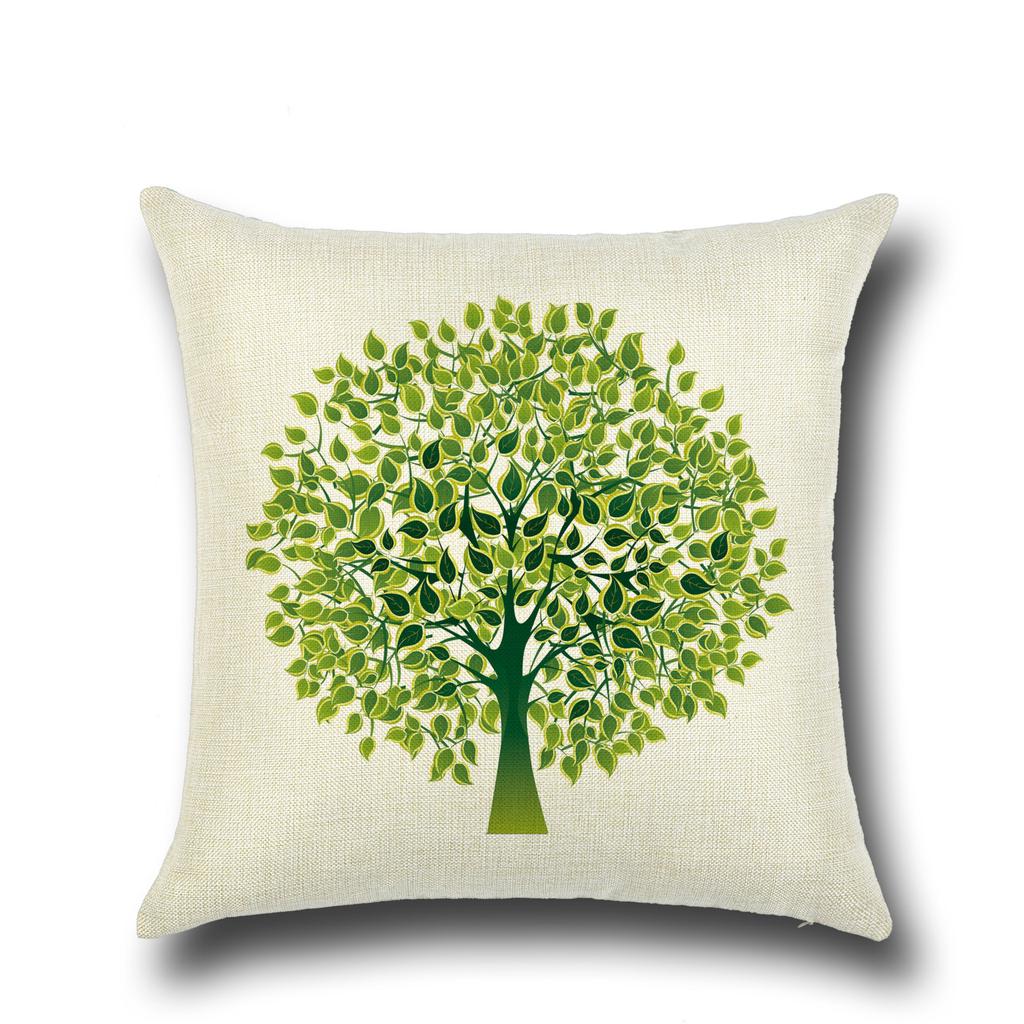 Fashionable Pillows Pastoral Fresh Cartoon Flower Tree Pattern Pillow Creative Home Pillow Case Does Not Include Core