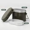 German Style Gray Aluminum Mess Kit Portable Camping Rice Cooker 3 in 1 Lunch Box Cookware for Camping Hiking Outdoor Cooking