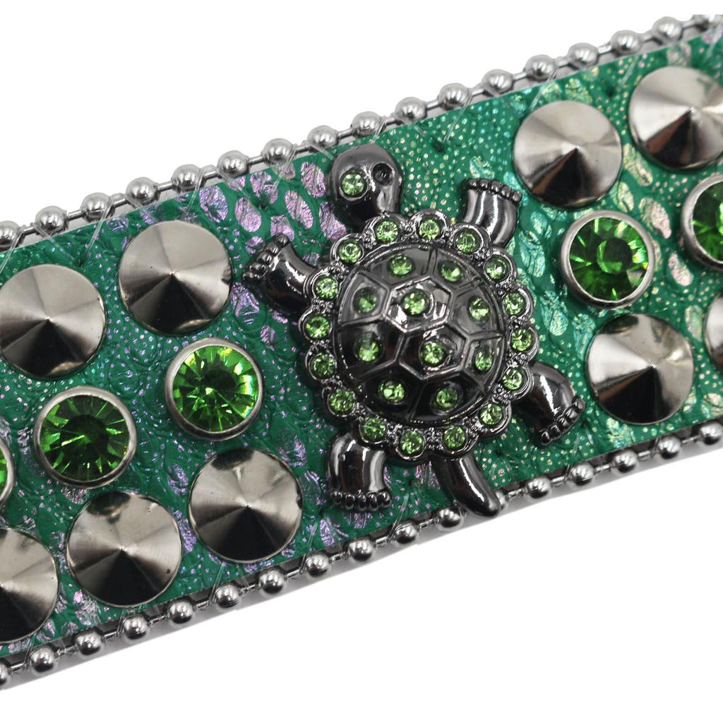 Amerikanisches Strassnietenarmband Armband Schildkröte Verziert Punk Goth Personalisierter Schmuck