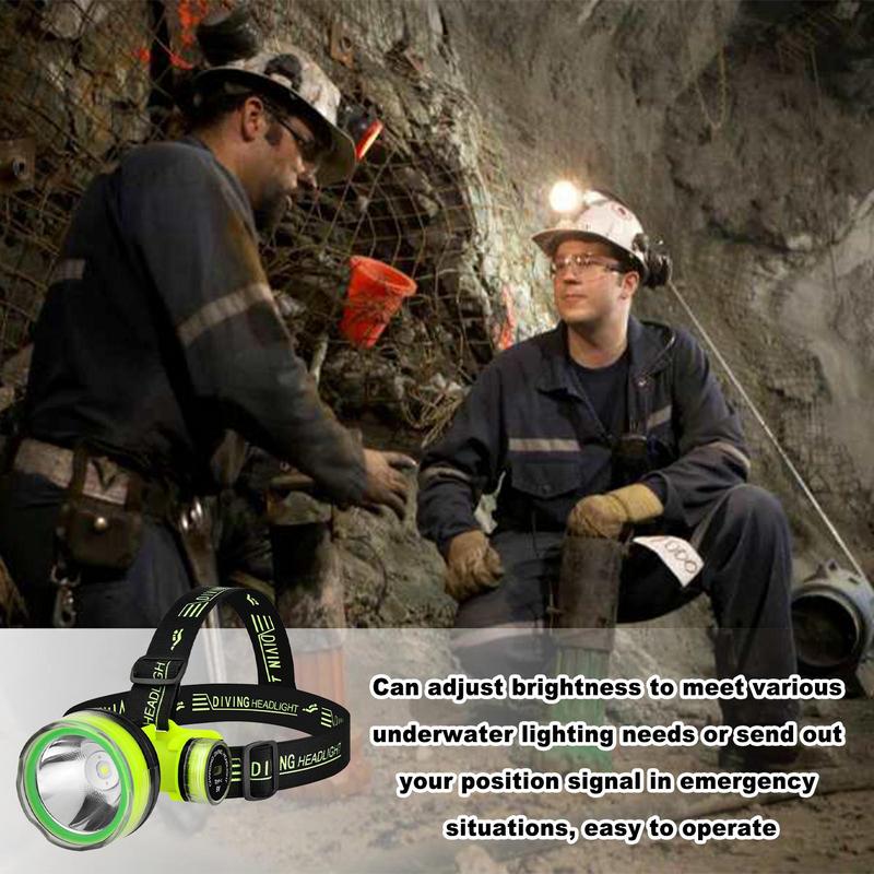 Portable Rechargeable Diving Headlight 350m Underwater 2 Light Modes Waterproof Super Bright LED Diver Spearfishing Headlamp New