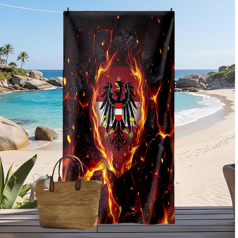 Toalla de Playa con Estampado de Fútbol de Austria Secado Rápido Súper Absorbente Suave Toalla de Baño para Nadar Playa Viaje Ventilador Souvenir Regalo