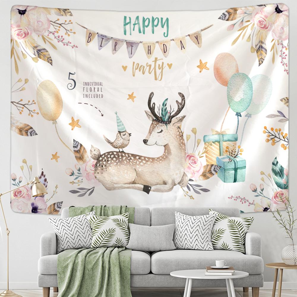 Cartoon Illustration Tapestry Wall Hanging Hippie Tapiz Psychedelic Witchcraft Art Tarot Card Kawaii Room Home Decor