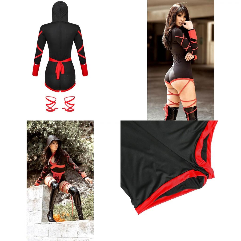 Stylish Women Ninja Cosplay Jumpsuit For Halloween Costume And Party Wear