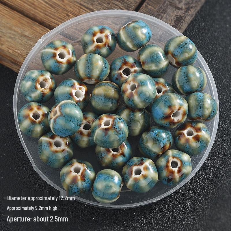 DIY Retro Ceramic Pumpkin Beads Bracelet Accessories - Handmade Jewelry Stringing & Weaving Materials