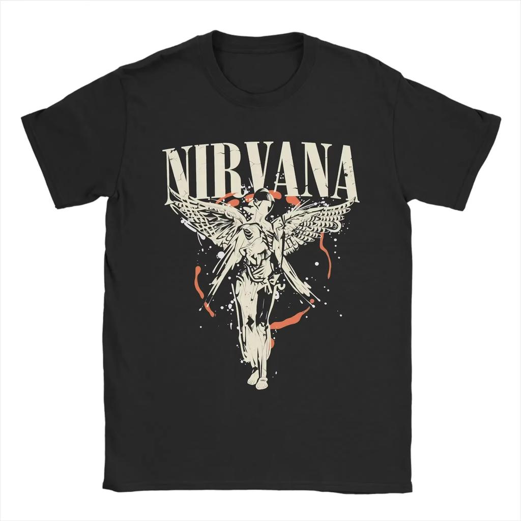 Nirvana Rock Band Classic Album Poster Graphic Print Cotton Tshirt Streetwear Hip Hop Fashion Tee Men Women Loose Oversized Top