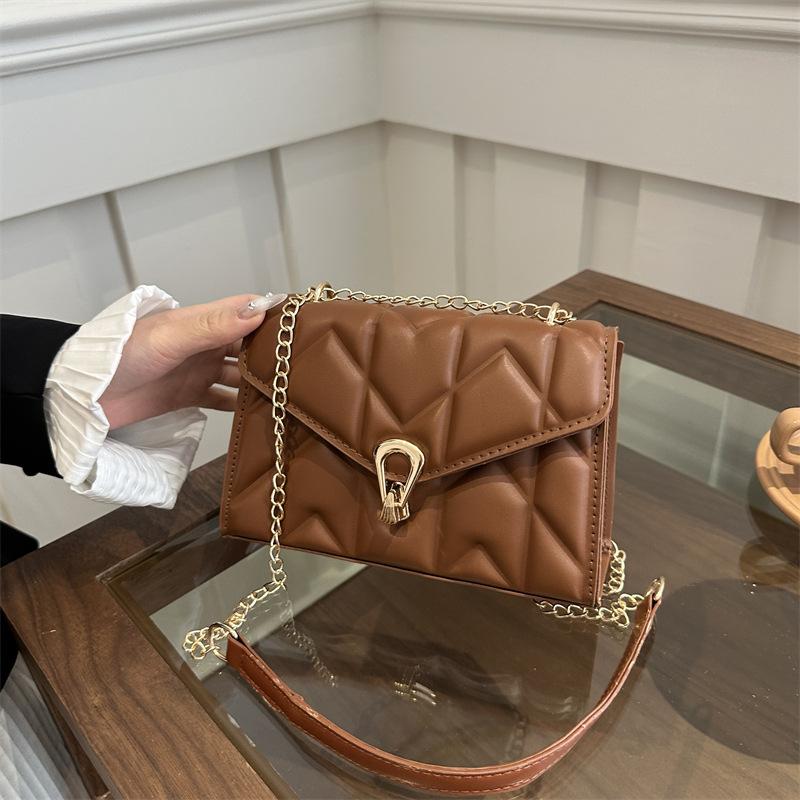 Pu Small Square Bag Fashion Chain Handbag Texture Hardware Shoulder Bag Niche Versatile Messenger Bag