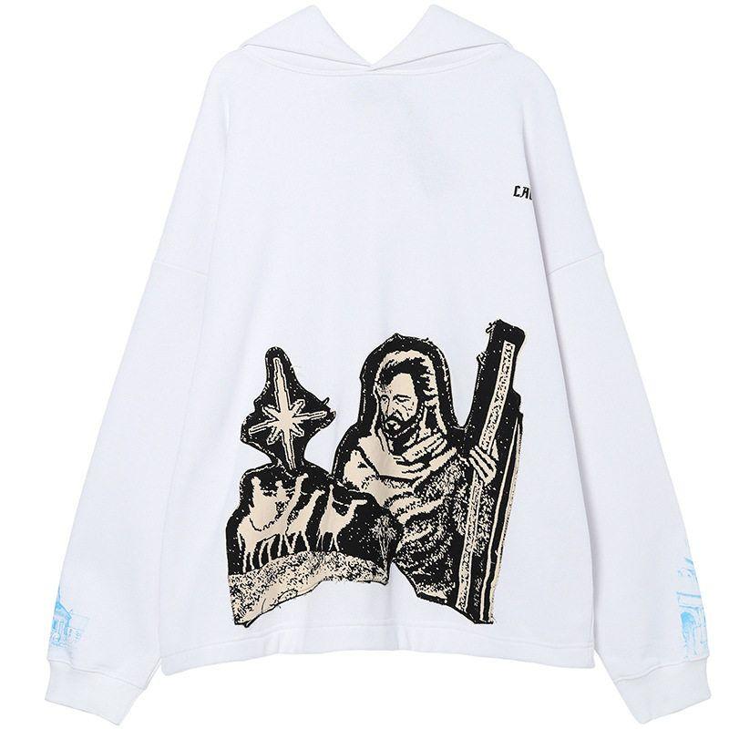 Ovdy Printed Hip-Hop Dark Chinese Fad Sweatshirt Pullover