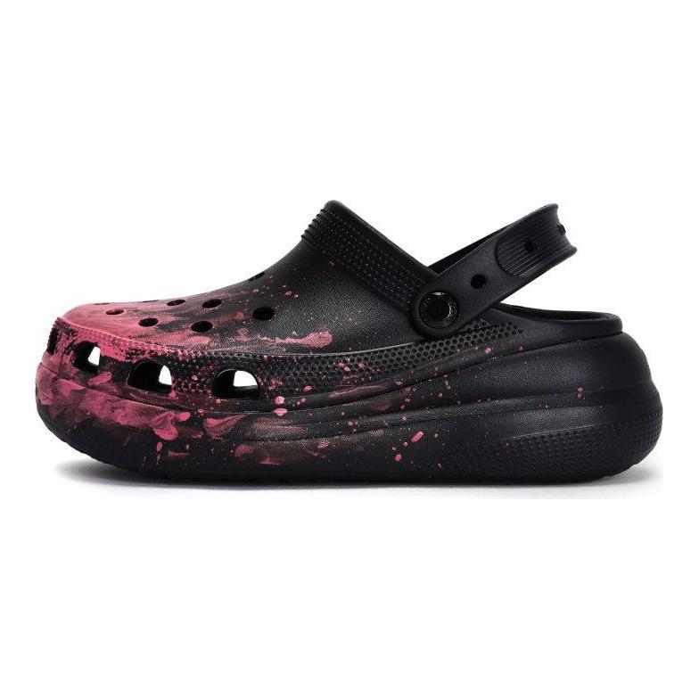 Crocs Classic clog 811 manufacturing incineration site special shoe box fluid ink splash hole shoes for men and women black powder
