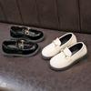 Girls' Leather Shoes 2025 Spring and Autumn New Fashion College British Style Children's Single Shoes Little Girl Flat Shoes
