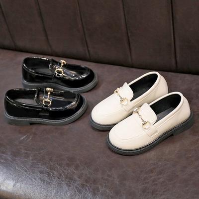 Girls' Leather Shoes 2025 Spring and Autumn New Fashion College British Style Children's Single Shoes Little Girl Flat Shoes