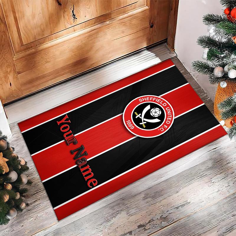 Sheffield United FC Printed Crystal Velvet Rug Non‑Slip Crystal Velvet Carpet For Sofa Bedroom Indoor Home Decoration
