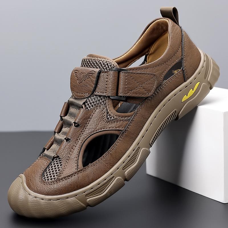 

Men s sandals 2025 new fashion Roman hollow bag head beach shoes casual men s shoes 38