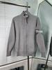 High-Quality Unisex Ribbed Stripe Stand Collar Sweater Jacket, Long-Sleeve, Four-Bar, Spring/Autumn.