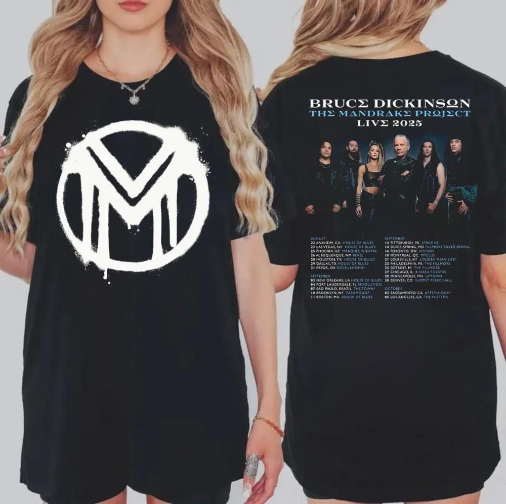Bruce Dickinson The Mandrake Project Live 2025 North American Tour Dates T-Shirt Unisex T-Shirt XXXXL