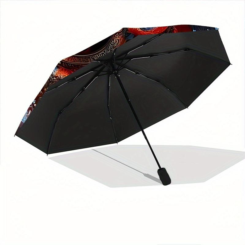1pc Flaming Dragon Yin Yang Pattern Automatic, 8 Iron Frames, High-Value Folding Umbrella, Suitable for Office, Travel and Outdoor Adventure.W045