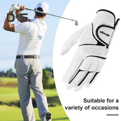 Men's Left Hand Golf Glove Wet Weather Grip Golf Glove for Golfer Breathable Flexible Faux Leather Golf Gloves