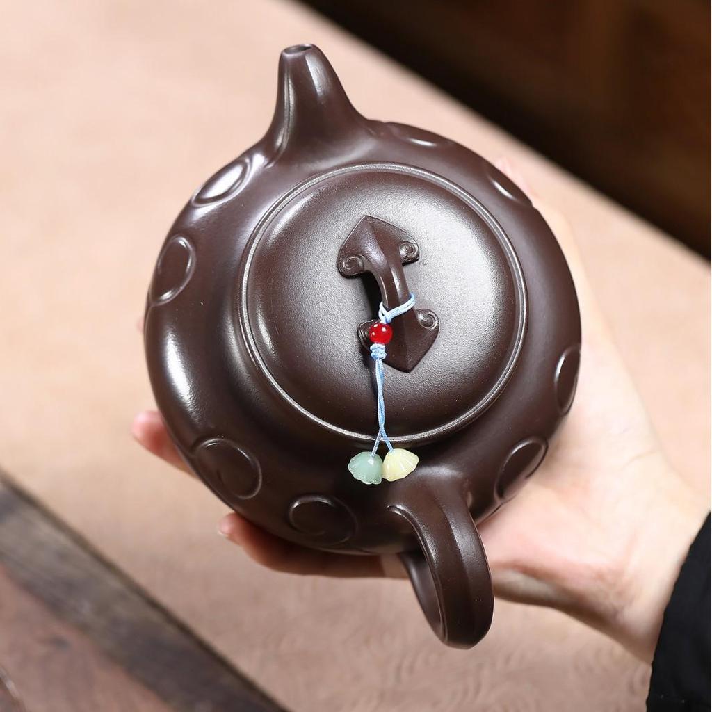 Yixing Zisha Ruyi Chengxiang Handmade Antique Purple Clay Teapot Set