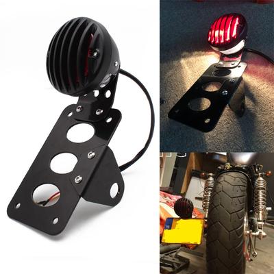 Motorcycle Side Mount Tail Light W/ License Number Plate Bracket For Harley Sportsters Bobber Chopper Rear Stop Light