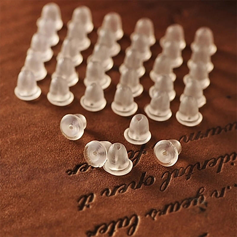Lot De 1000 Fermoirs Silicone Transparent Pour Boucles D'oreilles - Taille 4x4 Mm, Souples, Sécurité