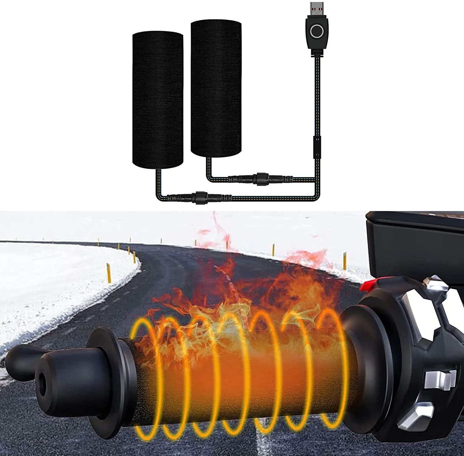 

USB Подогреватель Ручек 5В Электрические Перчатки для Мотоцикла Независимый 3 Температуры Зима Сохраняет Руки в Тепле и Мотоциклетные Аксессуары [Новинка 2024] Ручки,