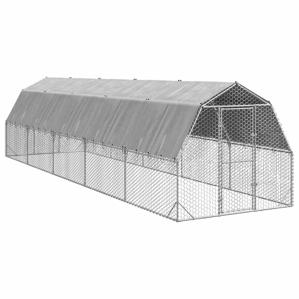 Vidaxl Gabbia con Tetto 2,5X10X2,25 M Acciaio Zincato