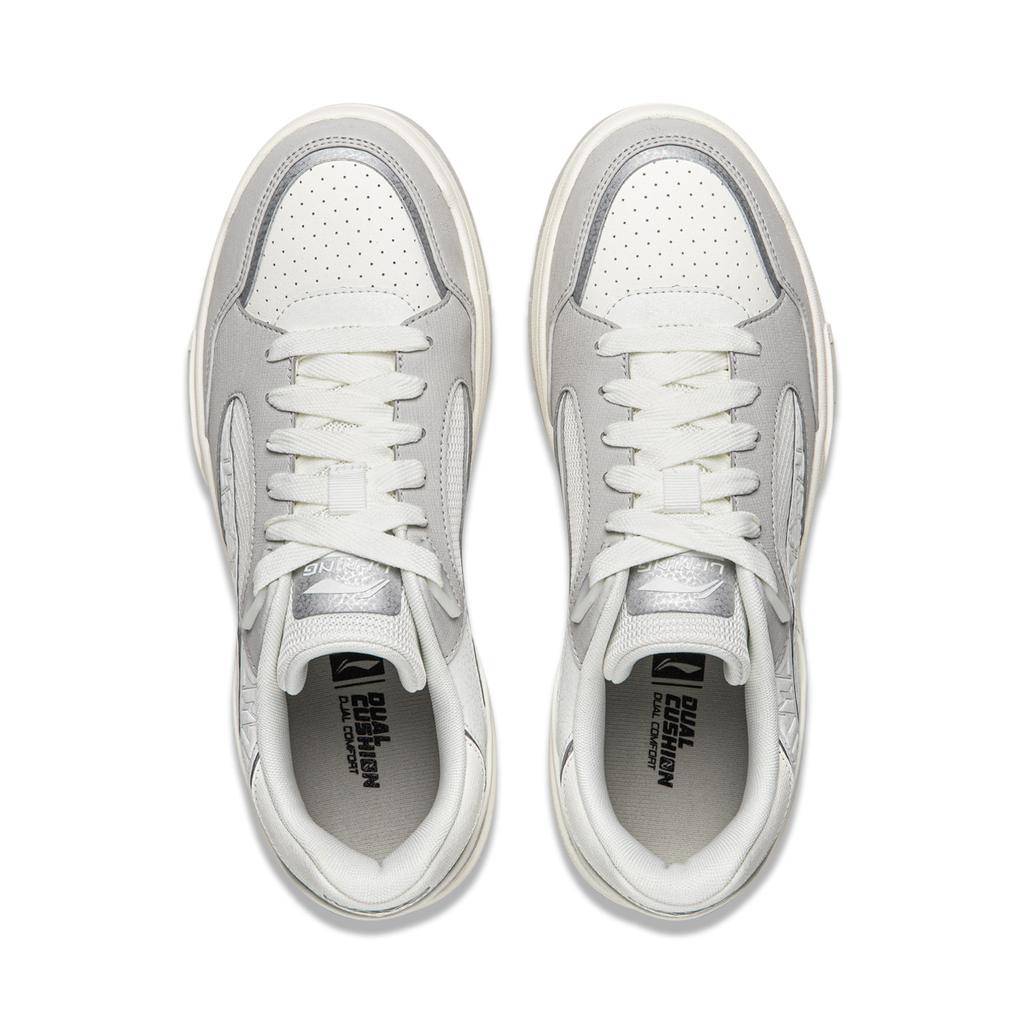 Li Ning Wave LITE Comfortable And Trendy Abrasion Resistant Lightweight Low top Skateboard Shoes Men's White AGCW039-1