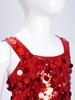 Dívčí taneční crop top se širokými ramínky a třásněmi z lesklých flitrů pro jazzové párty vystoupení