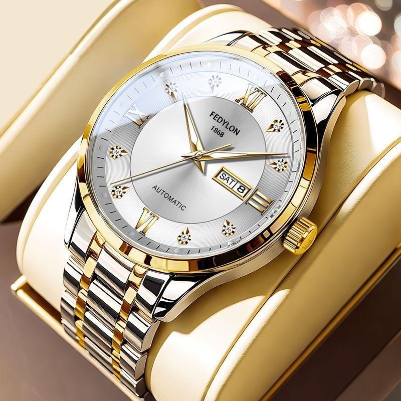 Fatilon watch men's new waterproof business mechanical wind men's watch steel belt famous watch quartz watch