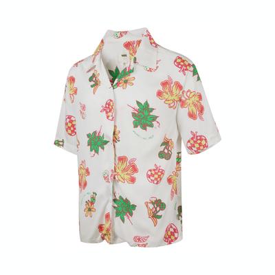 Camisa Resort Simples Casual Estampa Total Manga Curta Esportiva Camisas Mulheres Branco VN000GSYCTV