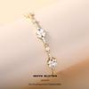 Elegant Four-Leaf Clover Zircon Bracelet for Women - Luxurious, Sparkling, High-End Design Jewelry Accessory