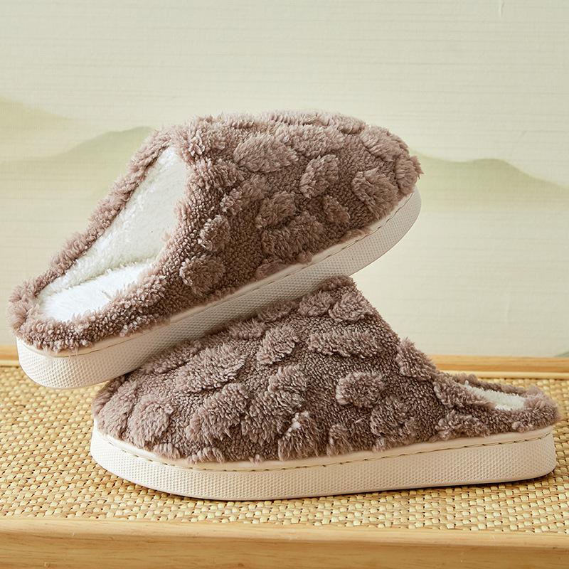 New Cotton Slippers Winter Home Fashion Home Warm Couple Cotton Mop Indoor Comfortable Plush Shoes