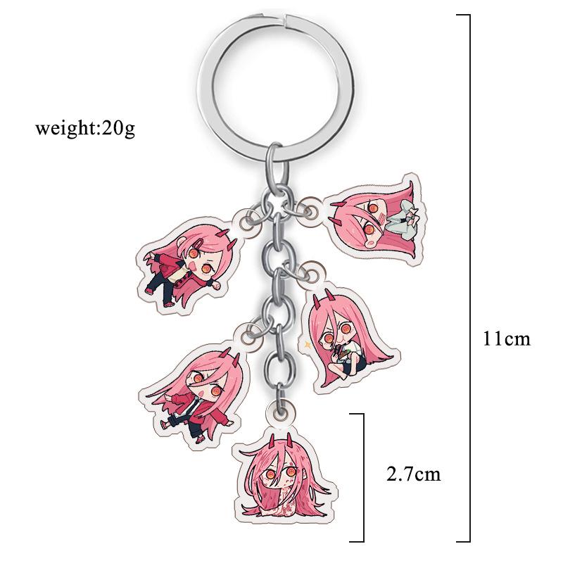 Chainsaw Man Keychain Set: Denji, Aki, Power, Reze, Pochita in Hugging Poses 2.7cm