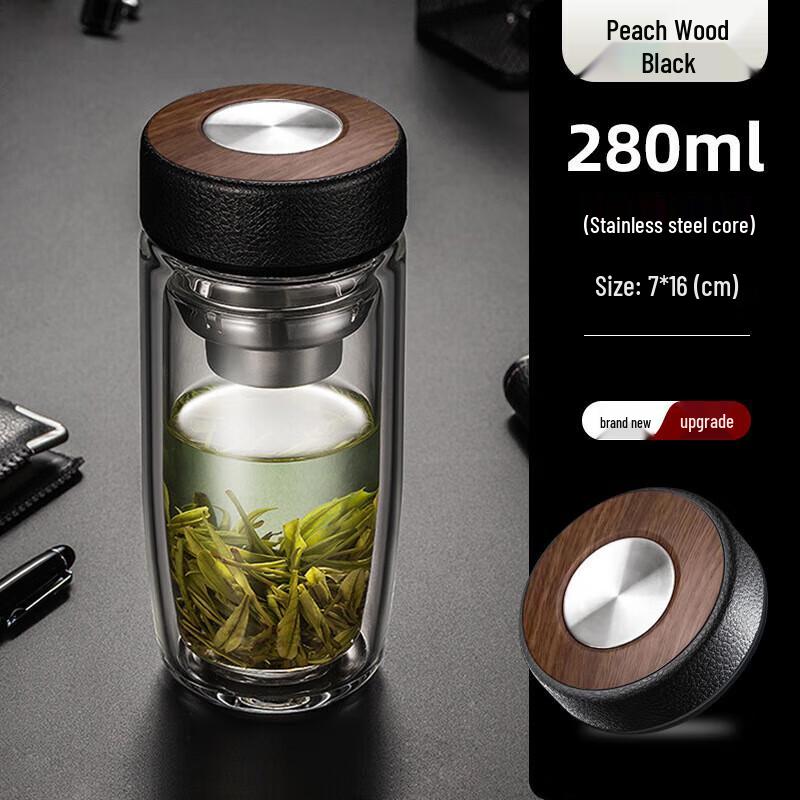 MINGHUI Double-Layer Oval Glass Cup