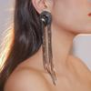 European and American Earrings Full of Diamonds and Long Fringed Crystal Earrings Women's Exaggerated Dinner Dress Banquet Earrings