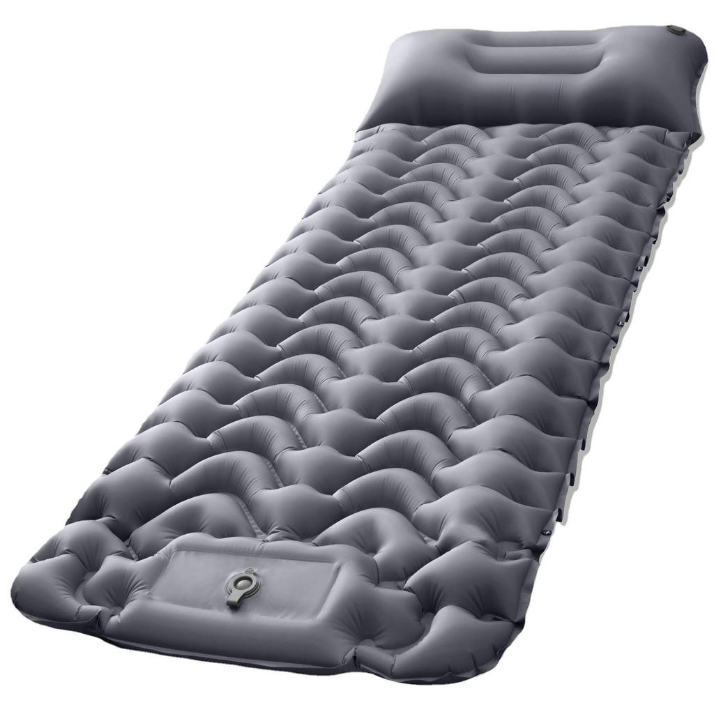 Portable Foot-Pump Inflatable Camping Mattress - Outdoor Tent Sleeping Pad