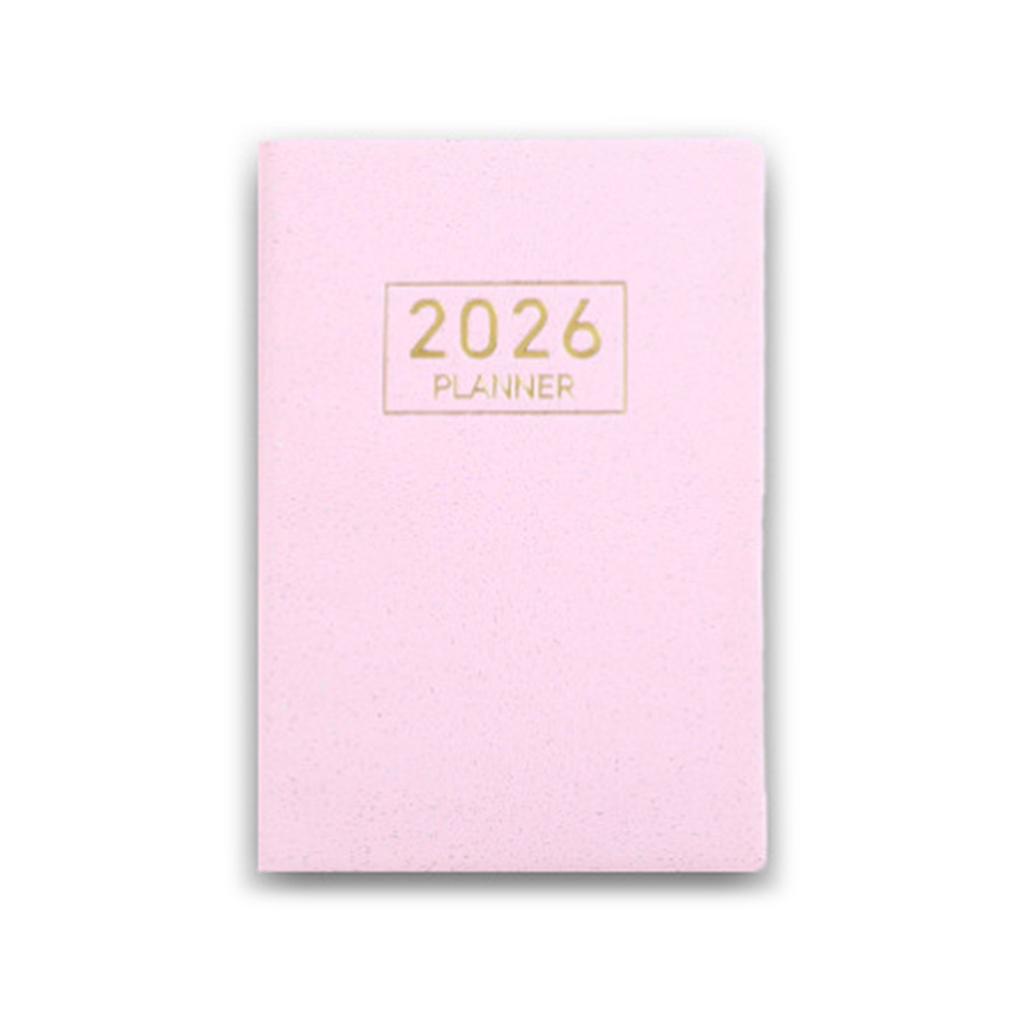 2026 Laser Holografischer Wochenplaner A7 Größe Tageskalender Organizer mit PU-Lederhülle und Papier für Büro Schulgebrauch