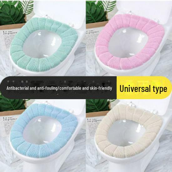 

Съемный, моющийся трикотажный чехол для сиденья унитаза с ручкой - всесезонное тепло