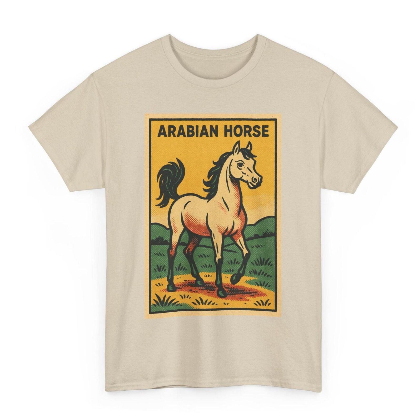 Arabian Horse T-Shirt: Retro Comic Style Equestrian Tee for Horse Lovers Desert 3XL