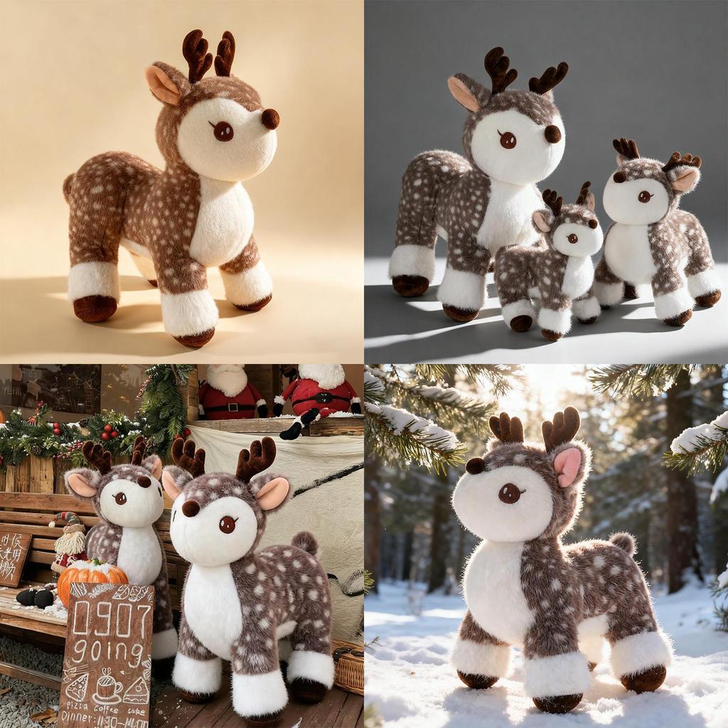 Cute Deer Plush Toy With Pp Cotton Filling For Kids And Home Decor