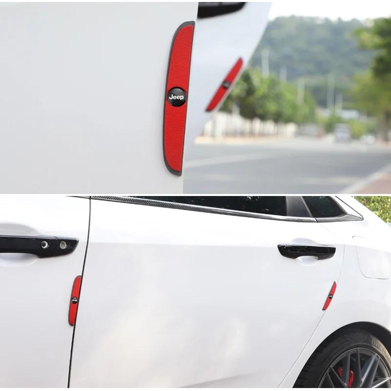 4Pcs Car Door Rearview Mirror Anti-Scratch Rubber Bumper Strip for Jeep Renegade Wrangler JK JL Grand Cherokee Auto Accessories ALP1