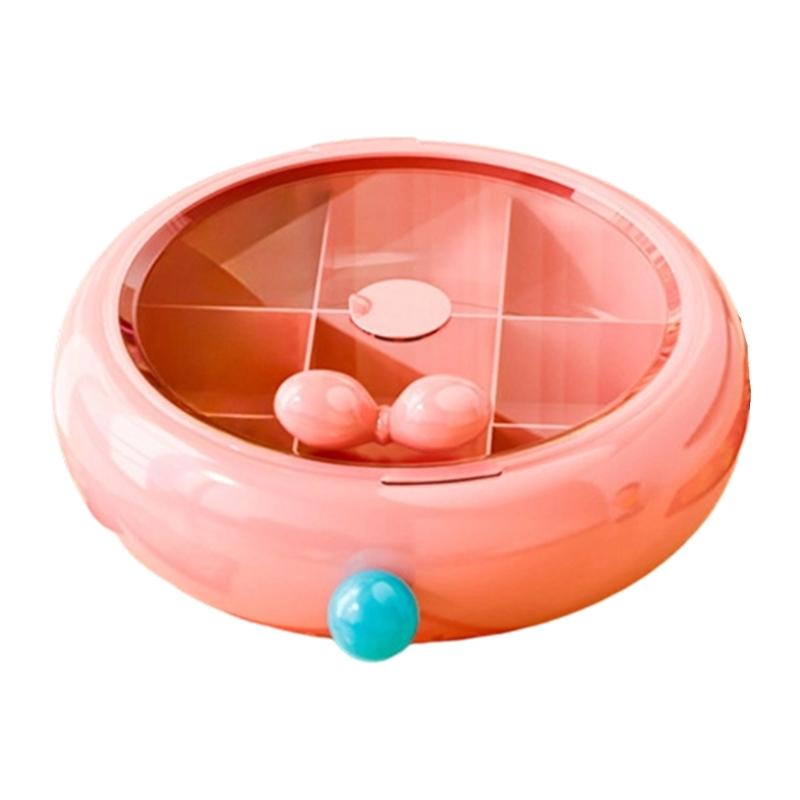 

Elegant Clear View Candy Snacks Organiser with Transparent Cover Divided Serving Tray with Lid for Kitchen Office