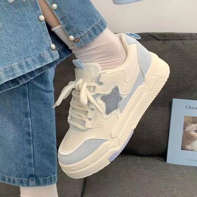 Thick-soled Little White Canvas Board Shoes Spring and Summer Ins Tide Year New Niche Blue Casual Sports Shoes